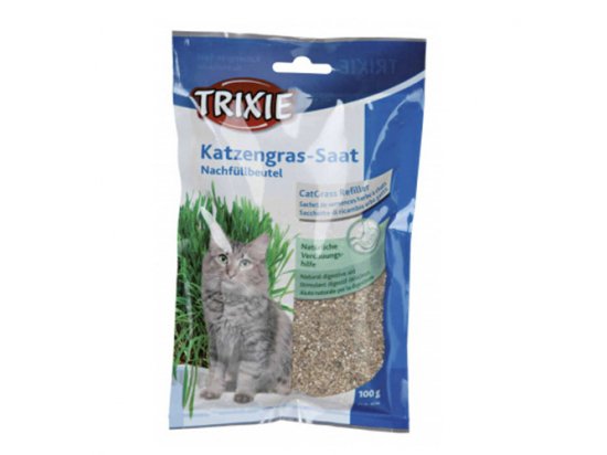 Фото - лакомства Trixie CAT GRASS трава для кошек с поддоном
