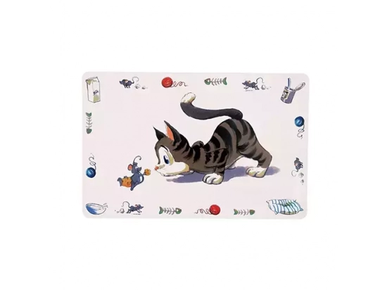 Фото - миски, напувалки, фонтани Trixie COMICAL CAT - килимок під миски для котів (24544)