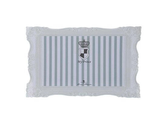 Фото - миски, напувалки, фонтани Trixie My Prince - Пластиковый коврик под миски серый в полоску (24786)