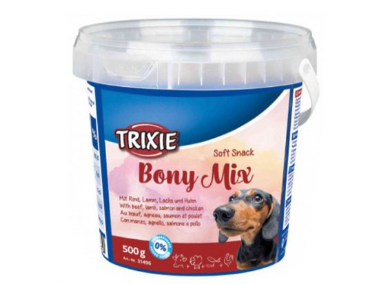 Trixie Soft Snack Bony Mix - Смесь лакомств для собак говядина, баранина, лосось, курица