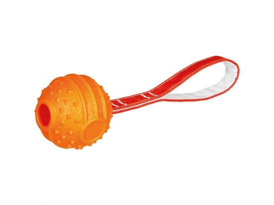 Фото - іграшки Trixie Soft & Strong BALL WITH ROPE игрушка для собак, мяч на веревке, резина