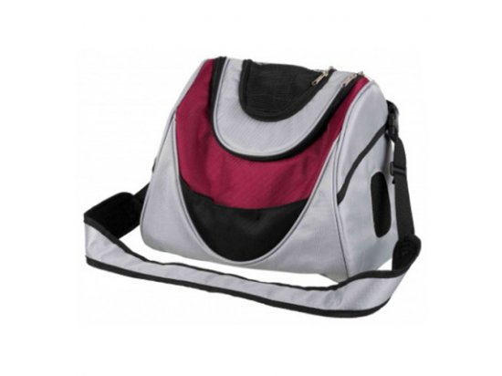 Фото - переноски, сумки, рюкзаки Trixie (Трикси) MITCH FRONT CARRIER переноска - рюкзак для кошек и собак, серебристый/ягодный (28955)