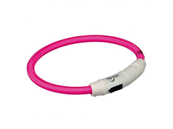 Фото - амуниция Trixie USB Flash Light Ring - Ошейник светящийся для собак, розовый