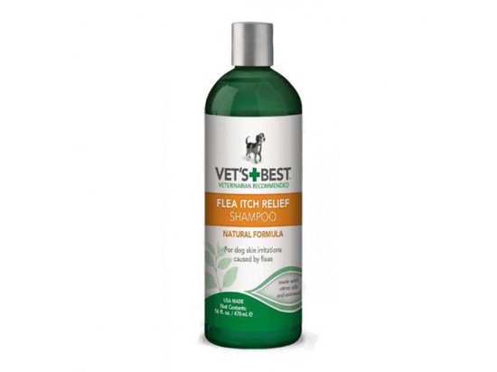 Фото - лечебная косметика Vets Best Flea Itch Relief Shampoo (ПРИ АЛЛЕРГИИ НА УКУСЫ БЛОХ) успокаивающий шампунь для собак