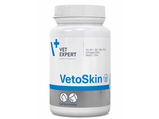Фото - для кожи и шерсти VetExpert (ВетЭксперт) VetoSkin (ВетоСкин) пищевая добавка при заболеваниях кожи для собак и кошек