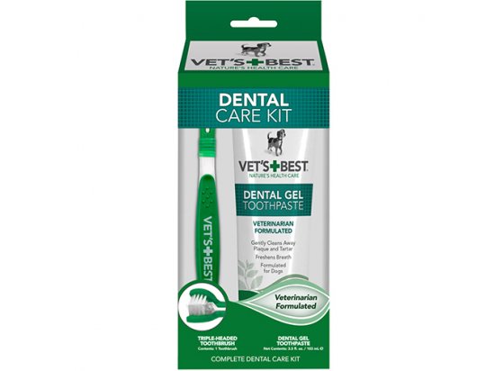 Фото - для зубов и пасти Vets Best (Ветс Бест) DENTAL CARE KIT (СВЕЖЕЕ ДЫХАНИЕ) набор для собак (гель + зубная щетка)