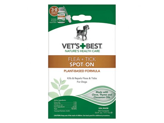 Фото - від бліх та кліщів Vets Best FLEA TICK SPOT-ON BOTTLE краплі від бліх та кліщів для собак