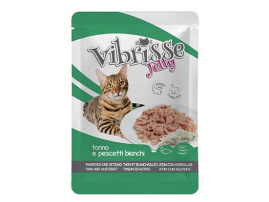 Фото - влажный корм (консервы) Vibrisse Jelly ТУНЕЦ И КОРЮШКА В ЖЕЛЕ консервы для кошек, пауч