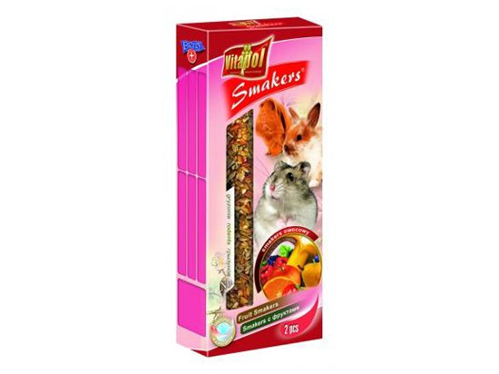 Фото - ласощі Vitapol Smakers Ласощі для гризунів та кроликів з фруктами, 90 г