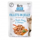 Фото - вологий корм (консерви) Brit Care Cat Fillets in Jelly Adult Turkey, Shrimps, Carrot & Rosemary консерви для кішок в желе ІНДИЧКА, КРЕВЕТКИ, МОРКВА та РОЗМАРИН