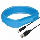 Фото - амуніція Trixie Flash Light USB нашийник, що світиться,  з силікону, синій