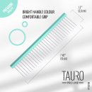 Фото - расчески, щетки, грабли Tauro (Тауро) Pro Line Ultra Light Line расческа с алюминиевой ручкой и зубчиками из нержавеющей стали, мятный