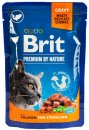 Фото - вологий корм (консерви) Brit Premium Cat Sterilized Salmon консерви для стерилізованих кішок, шматочки в соусі ЛОСОСЬ