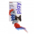 Фото - іграшки Petstages FEATHER FISH BONE іграшка для котів з котячою м'ятою, РИБКА З ПІР'ЯМ