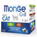 Фото - вологий корм (консерви) Monge Cat Grill Adult MIX Multi Box вологий корм для котів КРОЛИК, ЯГНЯ, пауч мультипак