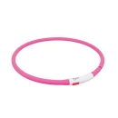 Фото - амуніція Trixie Flash Light USB нашийник, що світиться,  з силікону, рожевий (12647)