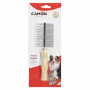 Фото - расчески, щетки, грабли Camon (Камон) Расческа двойная с деревянной ручкой для всех типов шерсти собак и кошек