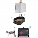 Фото - туалети, лотки Curver (Курвер) БІАЛА закритий туалет для кішок з фільтром та совком, сірий