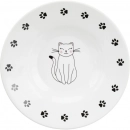 Фото - миски, напувалки, фонтани Trixie Ceramic Bowl керамічна миска для коротконосих кішок, білий  (24651)