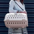 Фото - переноски, сумки, рюкзаки Stefanplast (Стефанпласт) TRAVEL CHIC переноска для животных, ПЛАСТИК белый / изумрудный