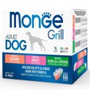 Фото - вологий корм (консерви) Monge Dog Grill Adult Mix Multi Box вологий корм для собак ЛОСОСЬ, СВИНИНА, ЯГНЯ та ОВОЧІ, пауч мультипак
