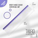 Фото - расчески, щетки, грабли Tauro (Тауро) Pro Line Ultra Light Line расческа с алюминиевой ручкой и зубчиками из нержавеющей стали, фиолетовый
