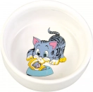 Фото - миски, напувалки, фонтани Trixie МАЛЮНОК КОТА керамічна миска для кішки