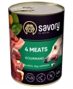 Фото - вологий корм (консерви) Savory (Сейворі) GOURMAND 4 MEATS вологий корм для дорослих собак (4 види м'яса)