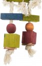Фото - іграшки Trixie Дерев'яна іграшка для птахів зі шкірою та канатом (58985)