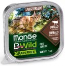 Фото - вологий корм (консерви) Monge Cat Bwild Grain Free Large Breeds Bufalo & Vegetables вологий корм для котів великих порід БУЙВОЛ та ОВОЧІ, паштет
