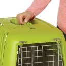 Фото - переноски, сумки, рюкзаки Pratiko (Пратіко) Pet Carrier переноска для тварин, ДВЕРI МЕТАЛ, салатовий