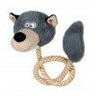 Фото - іграшки GiGwi (Гігві) Eco Friendz ВОВК іграшка для собак з пищалкою та мотузкою