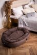 Фото - лежаки, матраси, килимки та будиночки Harley & Cho DONUT SOFT TOUCH BROWN овальний лежак для собак, коричневий