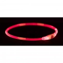 Фото - амуніція Trixie USB Flash Light Ring нашийник для собак, що світиться, прозорий, червоний