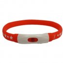 Фото - амуниция Animall USB Led Flashing Collar ошейник для собак с подзарядкой USB, красный/звезды