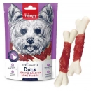 Фото - ласощі Wanpy (Ванпі) Duck Jerky & Calcium Bone Twists ласощі для собак кісточки З В'ЯЛЕНОЮ КАЧКОЮ І КАЛЬЦІЄМ