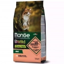 Фото - сухий корм Monge Cat BWild Grain Free Salmon & Peas сухий беззерновий корм для котів ЛОСОСЬ та ГОРІХ