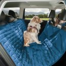 Фото - аксесуари в авто Kurgo Loft Hammock накидка на заднє сидіння автомобіля для собак, блакитний-помаранчевий