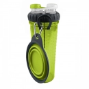 Фото - миски, поилки, фонтаны DEXAS H-DuO with Companion Cup - Бутылка двойная для воды со складной миской для собак и кошек, зеленый