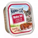 Фото - вологий корм (консерви) Happy Cat (Хепі Кет) MINKAS DUO POULTRY & BEEF вологий корм для котів паштет в соусі ПТИЦЯ та ЯЛОВИЧИНА