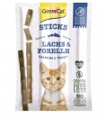 Фото - лакомства Gimcat Sticks mit Lachs und Forelle - рыбные палочки для кошек ЛОСОСЬ и ФОРЕЛЬ