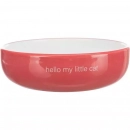 Фото - миски, напувалки, фонтани Trixie Ceramic Bowl керамічна миска для коротконосих кішок, червоний/білий (24771)
