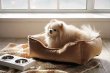 Фото - лежаки, матрасы, коврики и домики Harley & Cho DREAMER VELOUR CARAMEL лежак для собак (велюр), карамельный