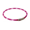 Фото - амуніція Trixie Flash Light USB нашийник, що світиться,  з силікону, рожевий (12647)