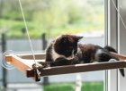 Фото - спальні місця, лежаки PetJoy Гамак на вікно для кота, коричневий / бежевий