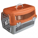Фото - переноски, сумки, рюкзаки AnimAll Переноска для животных, ДВЕРЬ ПЛАСТИК, серо-оранжевый