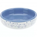 Фото - миски, напувалки, фонтани Trixie Ceramic Bowl керамічна миска для коротконосих кішок, блакитний/білий (24770)