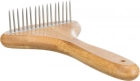 Фото - расчески, щетки, грабли Trixie Деревянная расчёска-грабли с вращающимися зубцами для длинношёрстных собак и кошек (23026)