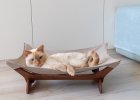 Фото - спальные места, лежаки, домики PetJoy Гамак-лежак для кота, коричневый / бежевый