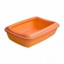Фото - туалети, лотки AnimAll Туалет для кішок з високим бортом та лопаткою, помаранчевий